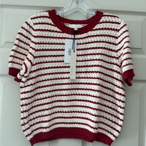 Pinch Charlene red & white striped knot sweater - great for Valentine's Day!